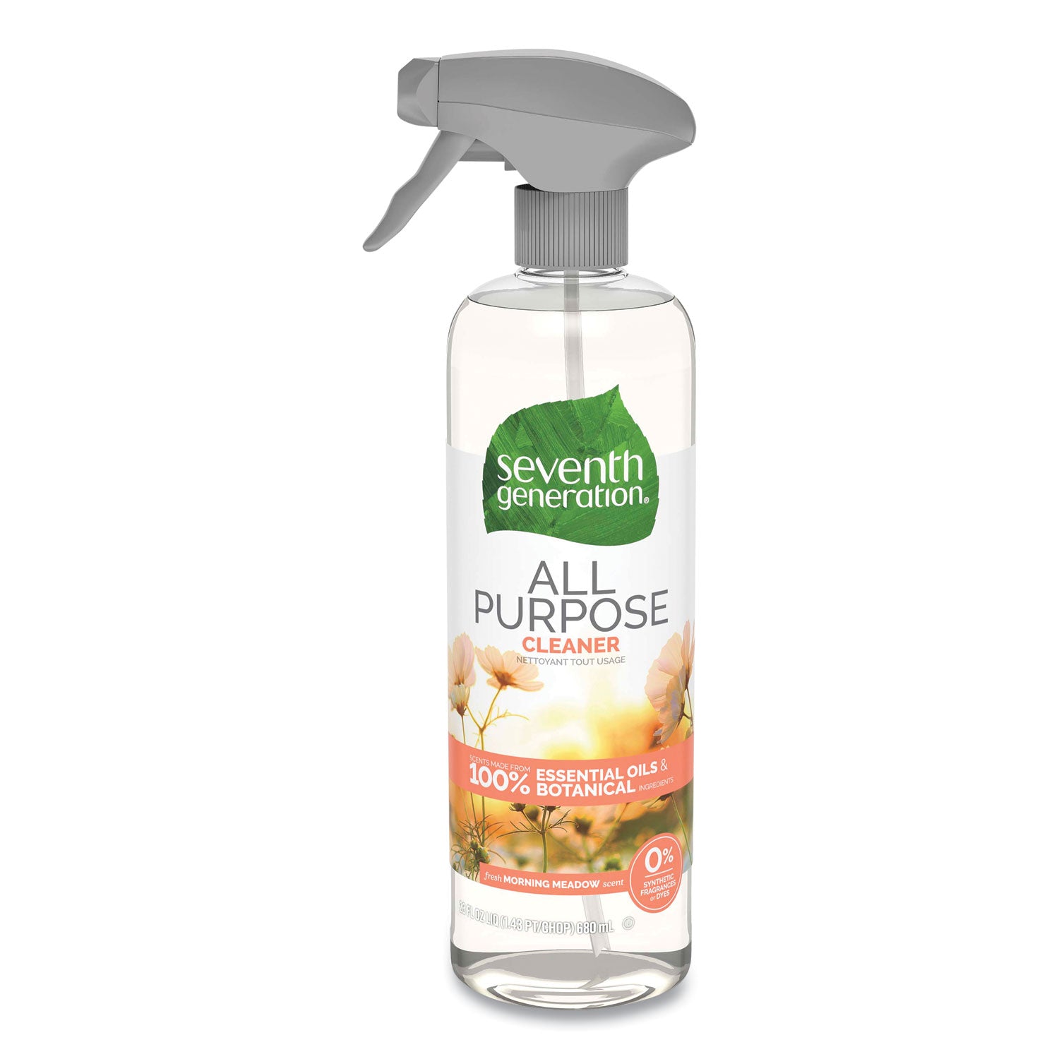 Seventh Generation Natural All-Purpose Cleaner, Morning Meadow, 23 oz Trigger Spray Bottle, 8/Carton (44714CT)