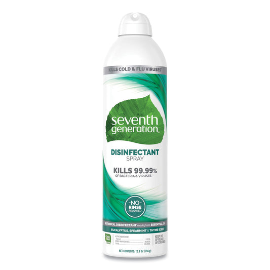 Seventh Generation Disinfectant Sprays, Eucalyptus/Spearmint/Thyme, 13.9 oz, Spray Bottle (22981EA)