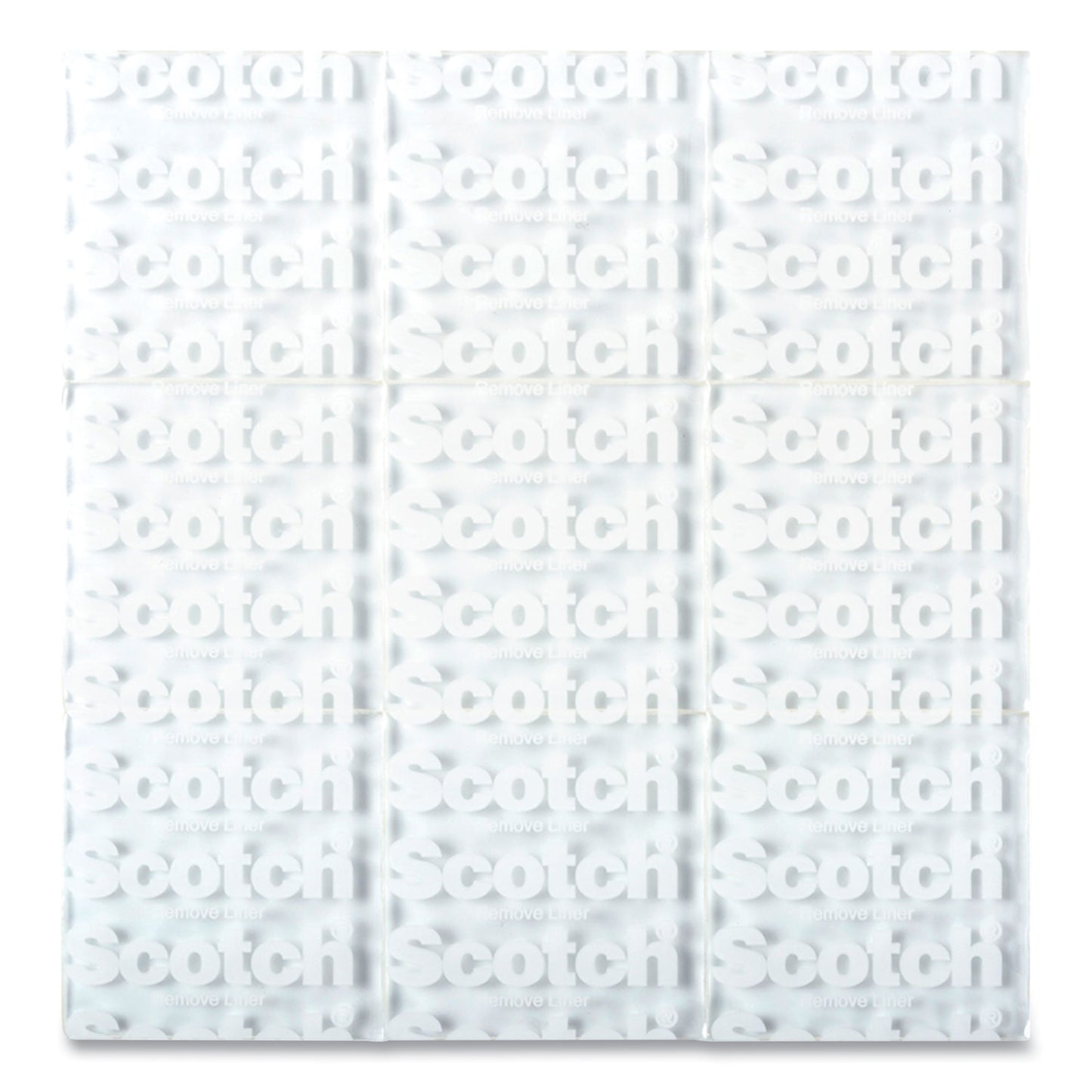 Scotch Restickable Mounting Tabs, Removable, Repositionable, Holds Up to 1 lb (4 Tabs), 1 x 1, Clear, 18/Pack (R100)