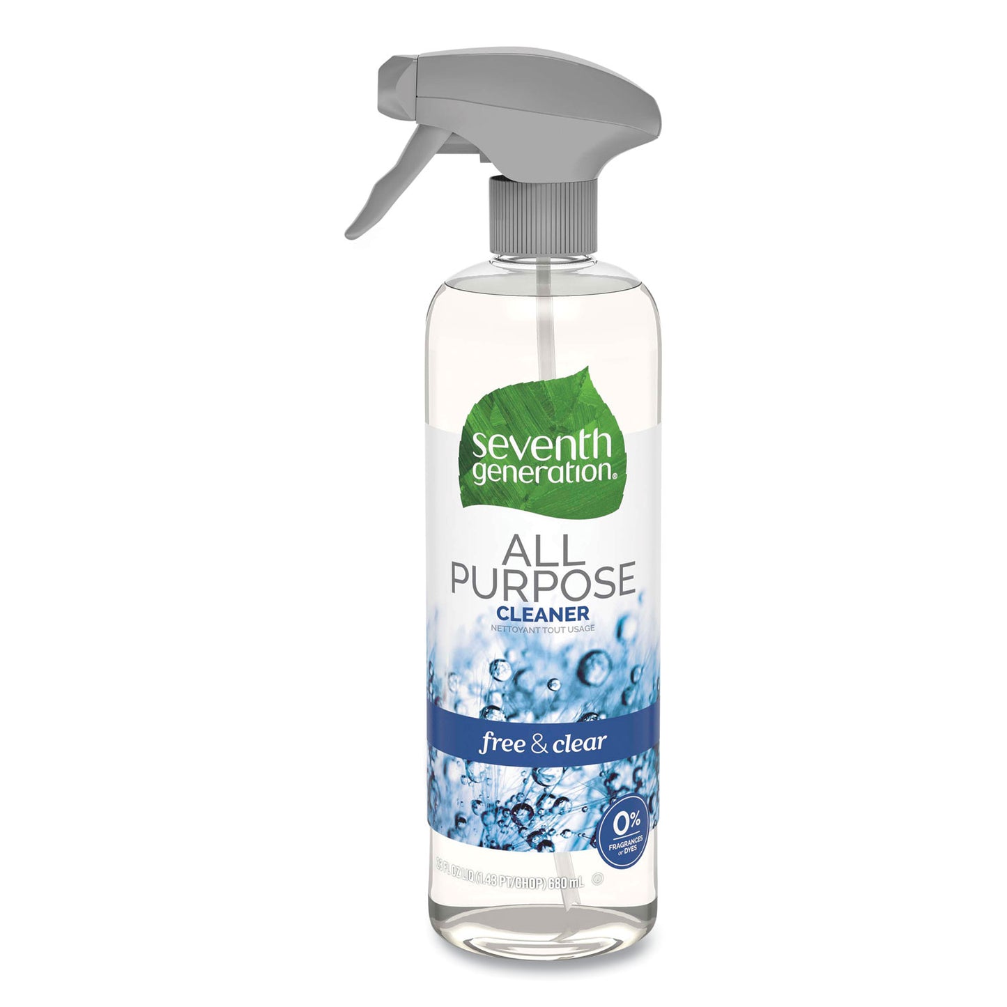 Seventh Generation Natural All-Purpose Cleaner, Free and Clear/Unscented, 23 oz Trigger Spray Bottle (44713EA)