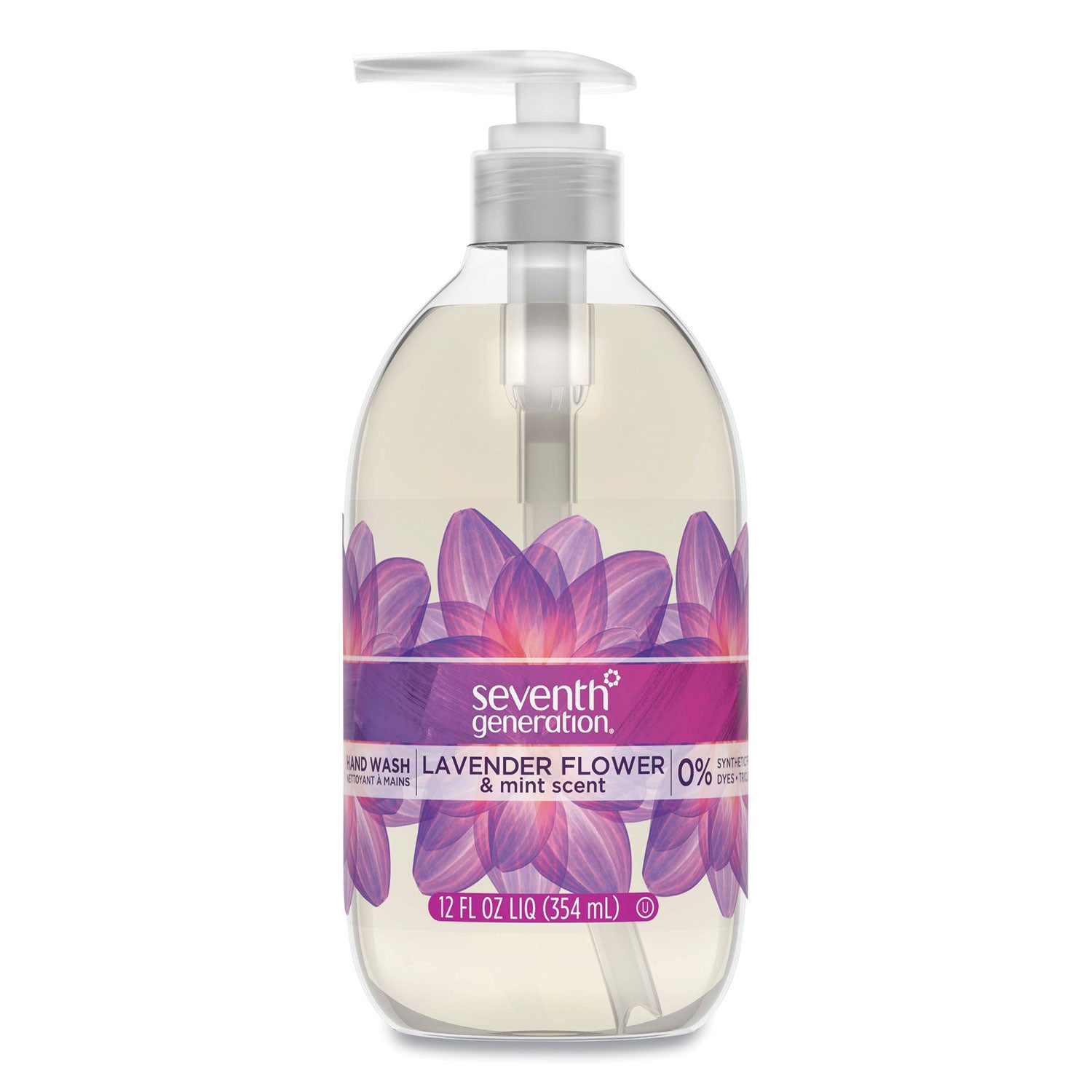 Seventh Generation Natural Hand Wash, Lavender Flower and Mint Scent, 12 oz, 8/Carton (22926CT)