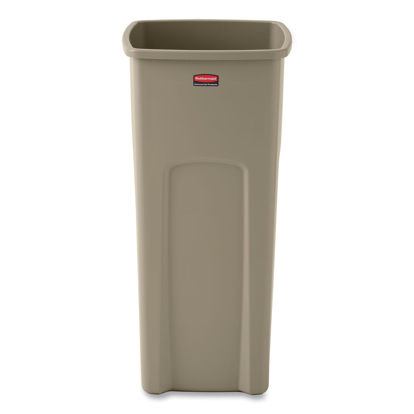 Rubbermaid Commercial Untouchable Square Waste Receptacle, 23 gal, Plastic, Beige (356988BG)