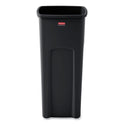 Rubbermaid Commercial Untouchable Square Waste Receptacle, 23 gal, Plastic, Black (356988BK)