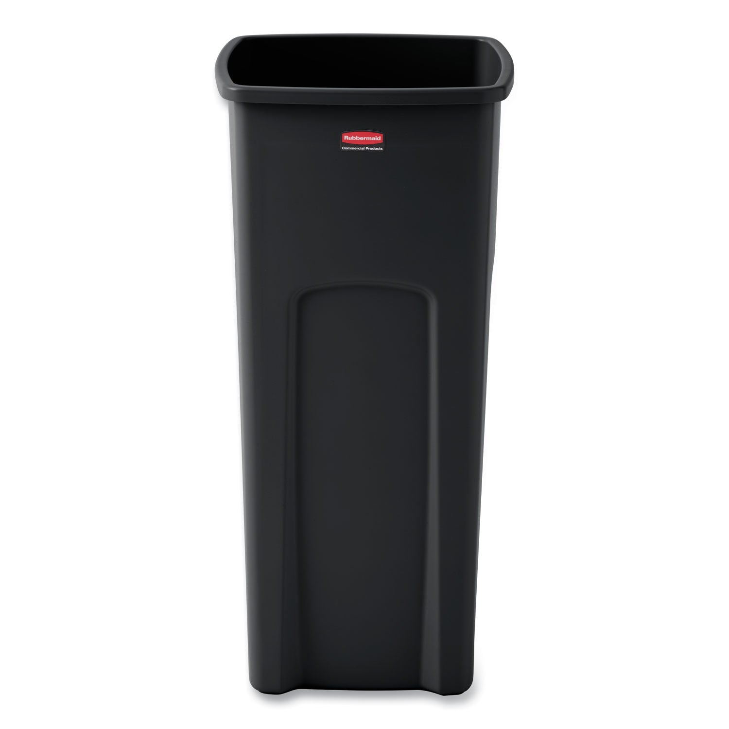 Rubbermaid Commercial Untouchable Square Waste Receptacle, 23 gal, Plastic, Black (356988BK)