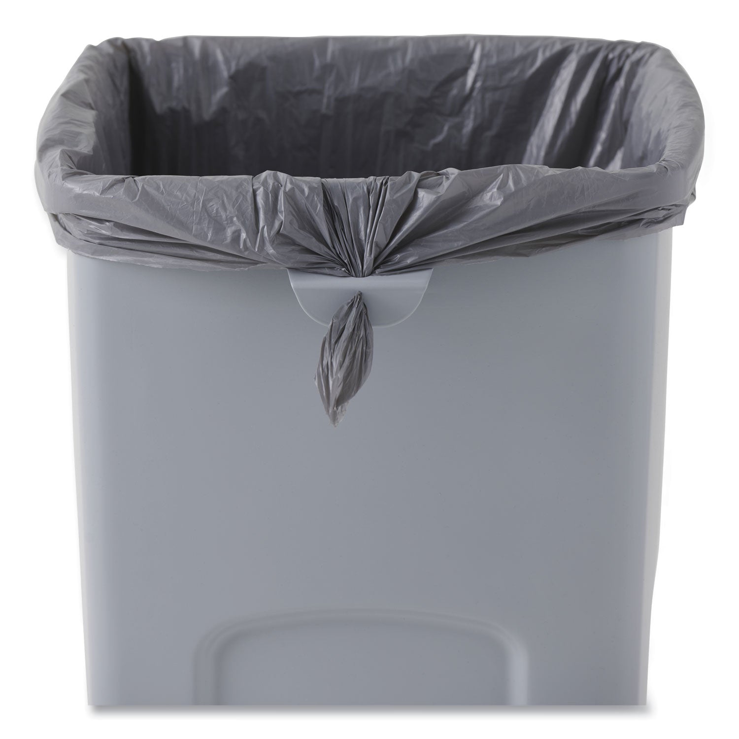 Rubbermaid Commercial Untouchable Square Waste Receptacle, 23 gal, Plastic, Gray (356988GY)