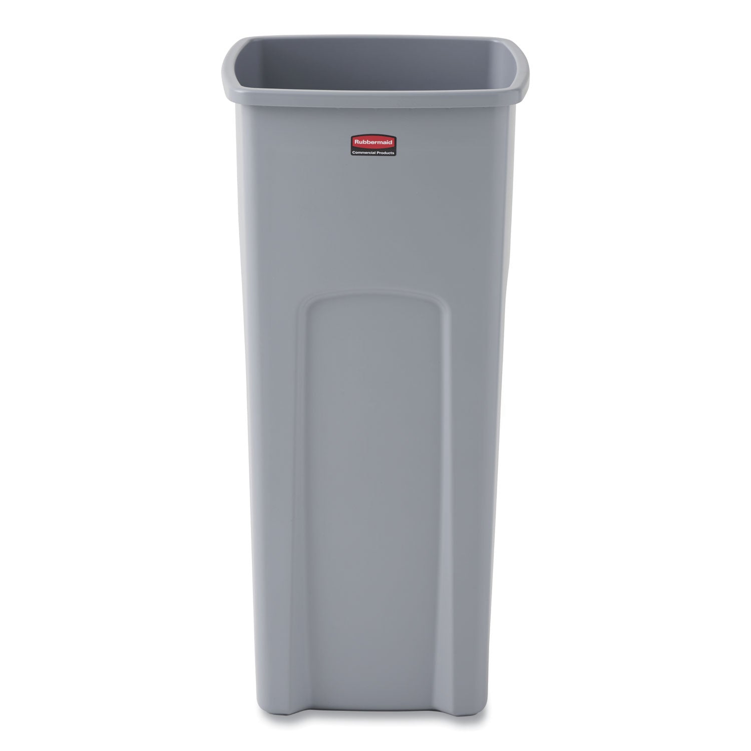 Rubbermaid Commercial Untouchable Square Waste Receptacle, 23 gal, Plastic, Gray (356988GY)