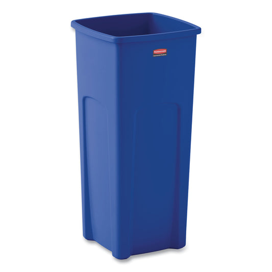 Rubbermaid Commercial Untouchable Square Waste Receptacle, 23 gal, Plastic, Blue (356973BE)