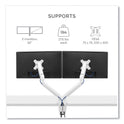 Fellowes Platinum Series Dual Monitor Arm, For 27" Monitors, 360 deg Rotation, 45 deg Tilt, 180 deg Pan, White, Supports 20 lb (8056301)