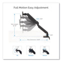 Fellowes Platinum Series Single Monitor Arm, For 30" Monitors, 360 deg Rotation, 180 deg Tilt, 360 deg Pan, Black, Supports 20 lb (8043301)