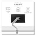 Fellowes Platinum Series Single Monitor Arm, For 27" Monitors, 360 deg Rotation, 45 deg Tilt, 180 deg Pan, Silver, Supports 20 lb (8056401)