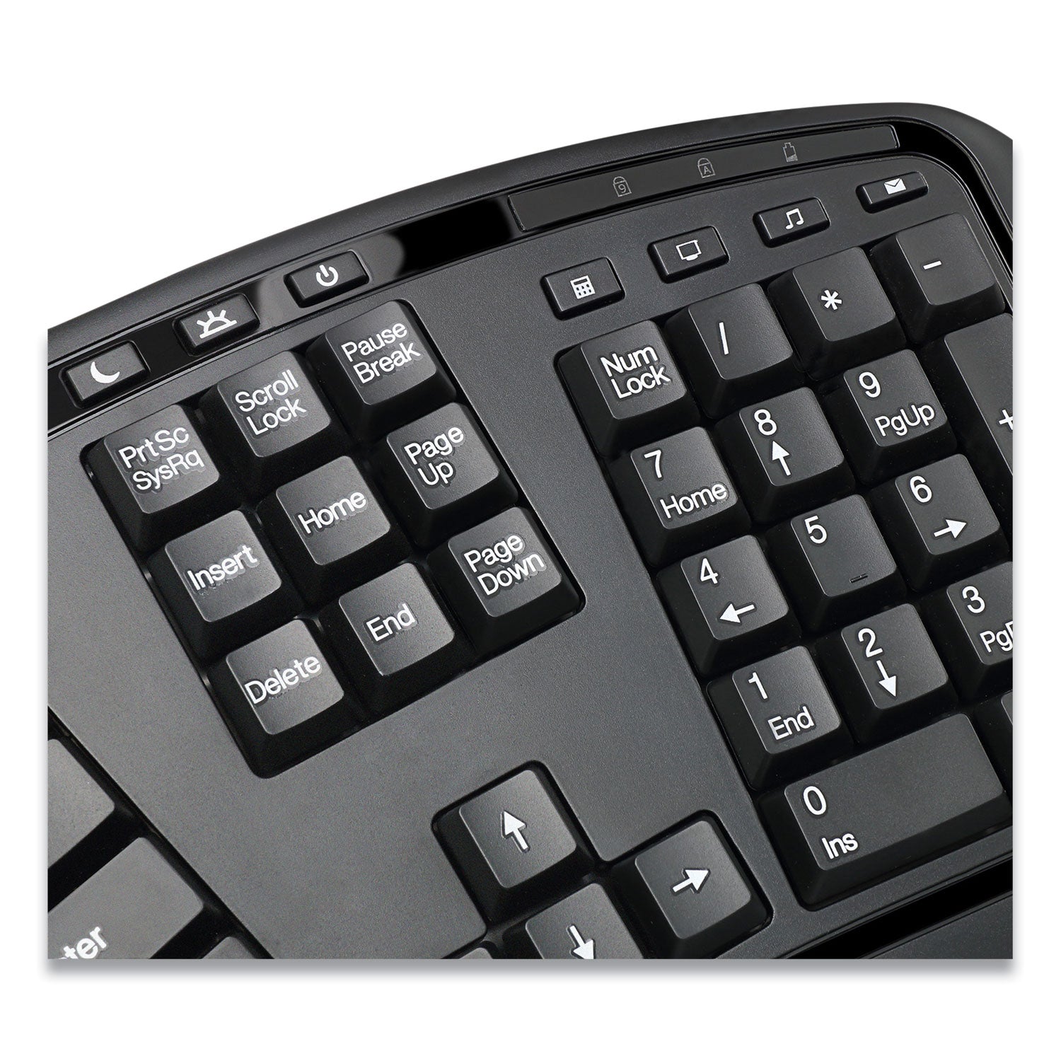 Adesso WKB1500GB Wireless Ergonomic Keyboard and Mouse, 2.4 GHz Frequency/30 ft Wireless Range, Black