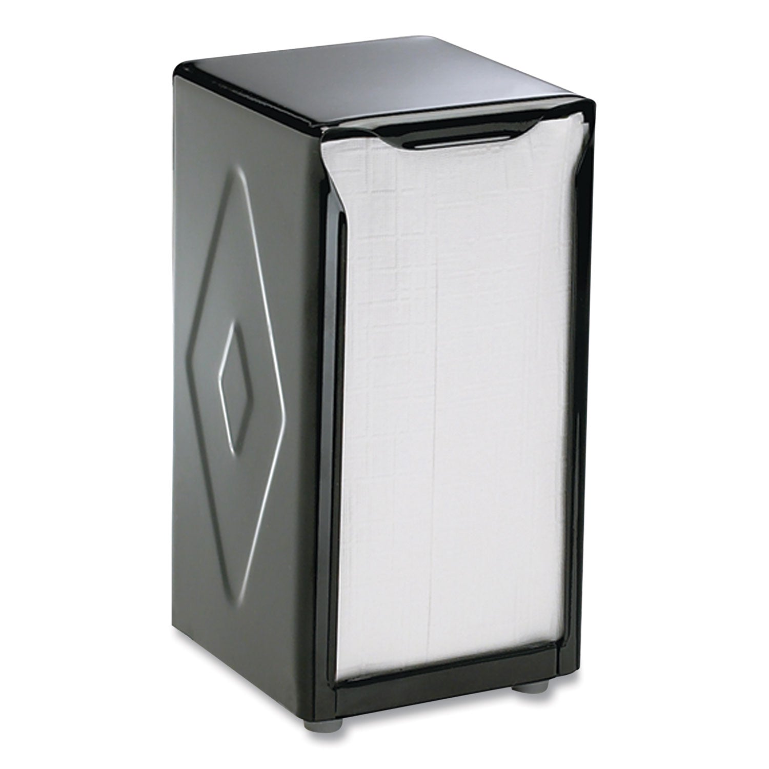 San Jamar Tabletop Napkin Dispenser, Tall Fold, 3.75 x 4 x 7.5, Capacity: 150, Black (H900BK)