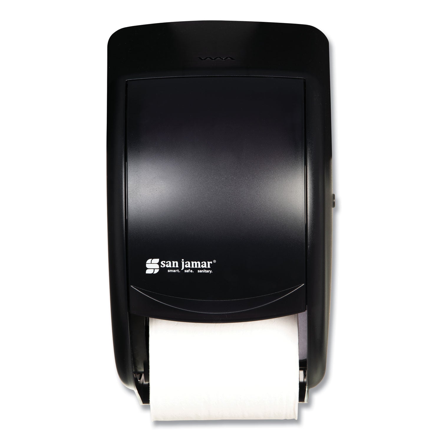 San Jamar Duett Standard Bath Tissue Dispenser, 2 Roll, 7.5 x 7 x 12.75, Black Pearl (R3500TBK)