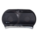 San Jamar Twin 9" Jumbo Tissue Dispenser, Classic, 19 x 5.25 x 12, Transparent Black Pearl (R4000TBK)
