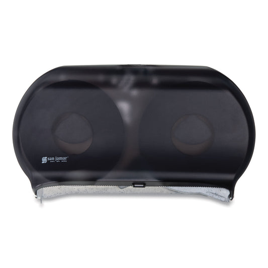 San Jamar Twin 9" Jumbo Tissue Dispenser, Classic, 19 x 5.25 x 12, Transparent Black Pearl (R4000TBK)