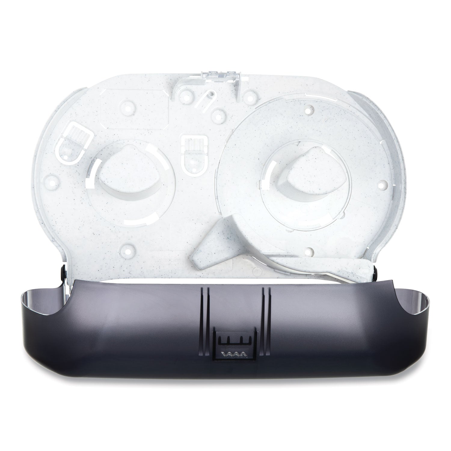 San Jamar Twin 9" Jumbo Tissue Dispenser, Classic, 19 x 5.25 x 12, Transparent Black Pearl (R4000TBK)