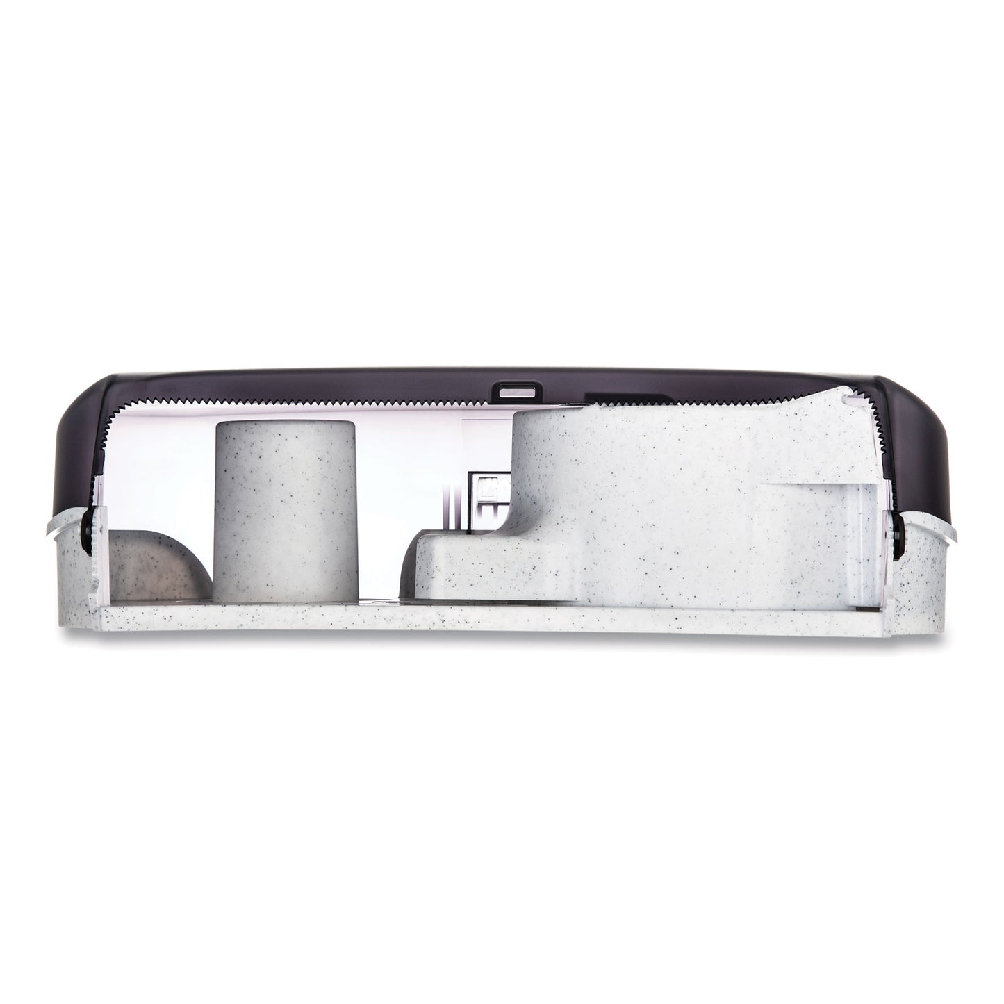 San Jamar Twin 9" Jumbo Tissue Dispenser, Classic, 19 x 5.25 x 12, Transparent Black Pearl (R4000TBK)
