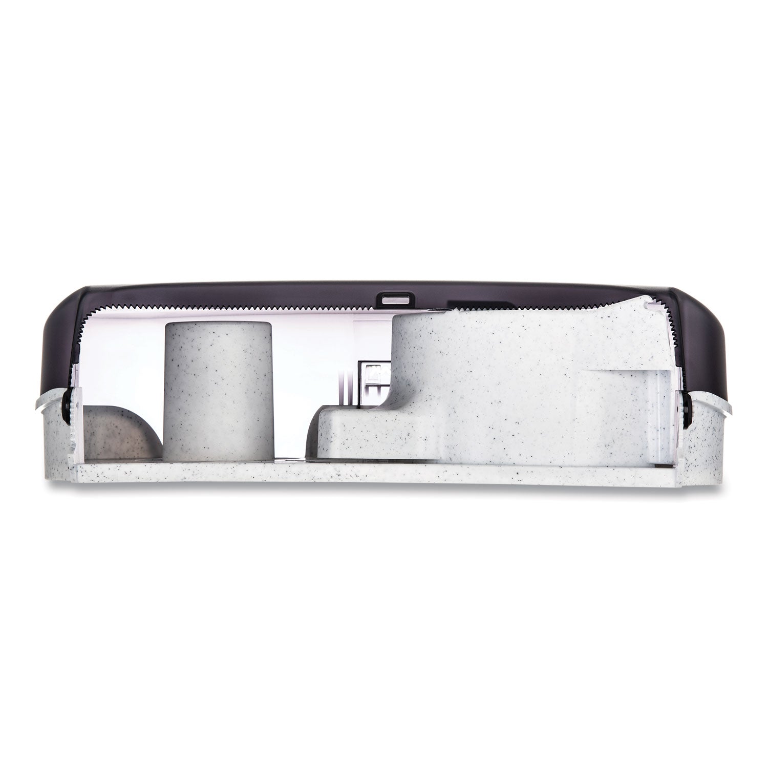 San Jamar Twin 9" Jumbo Tissue Dispenser, Classic, 19 x 5.25 x 12, Transparent Black Pearl (R4000TBK)