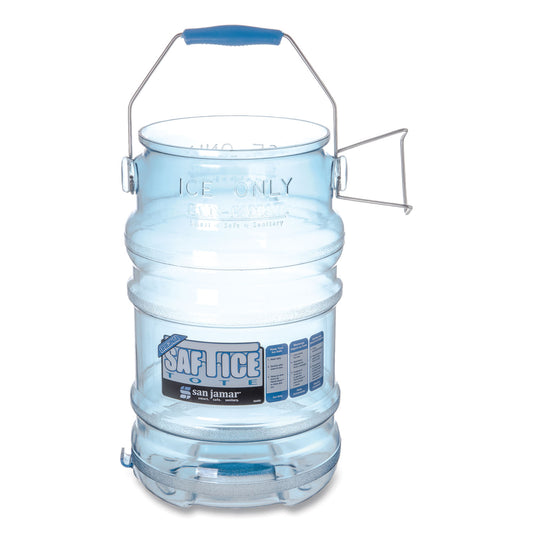 San Jamar Saf-T-Ice Tote, 6 gal, Transparent Blue (SI6000)