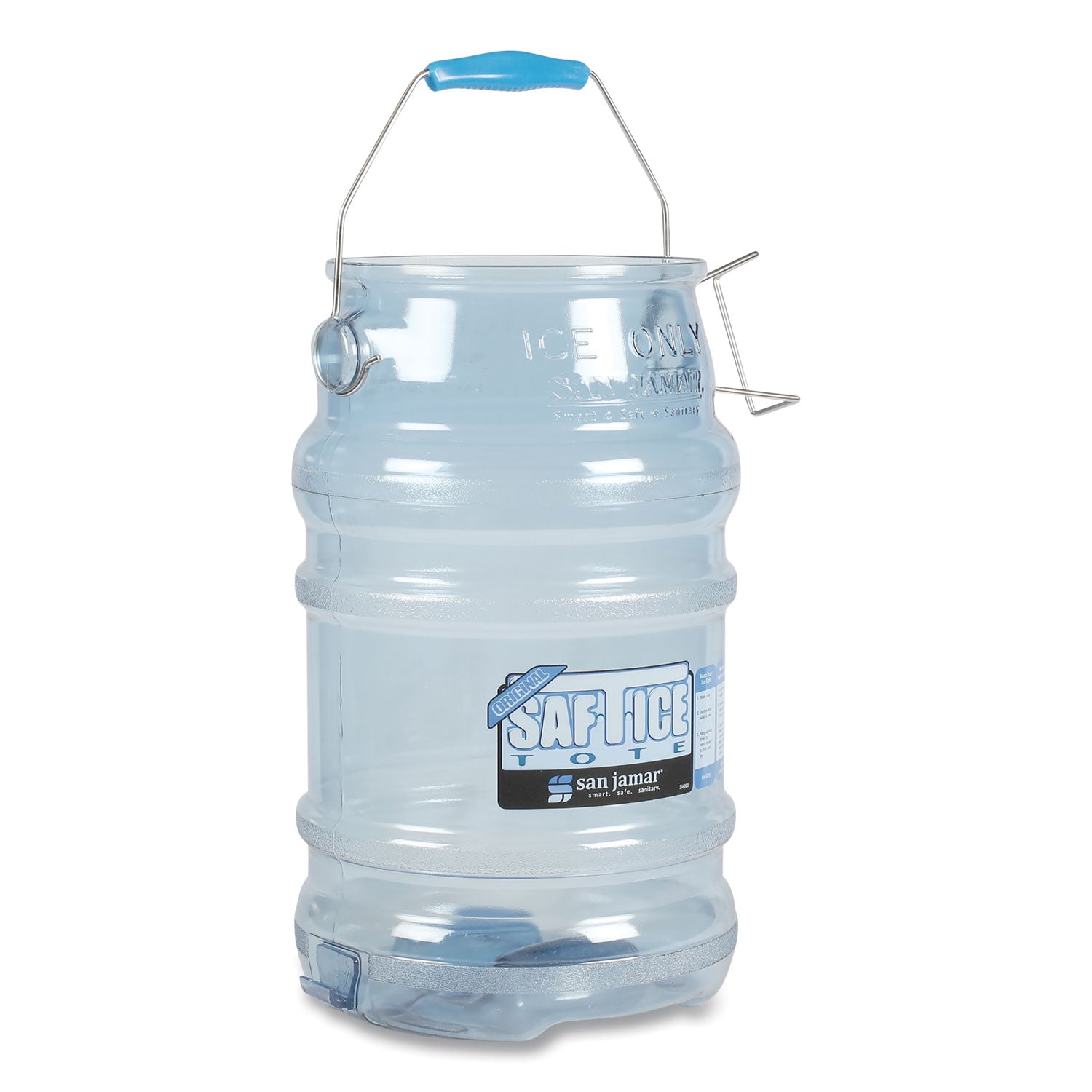 San Jamar Saf-T-Ice Tote, 6 gal, Transparent Blue (SI6000)