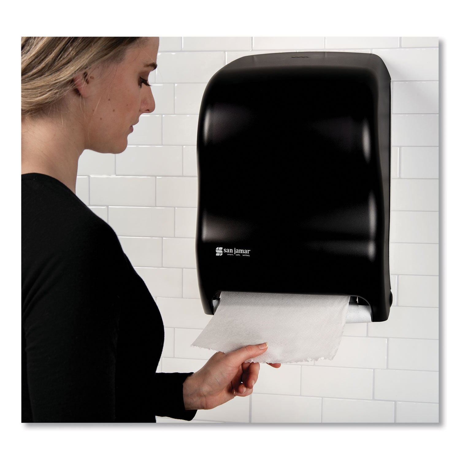 San Jamar Tear-N-Dry Touchless Roll Towel Dispenser, 11.75 x 9 x 15.5, Black Pearl (T1300TBK)