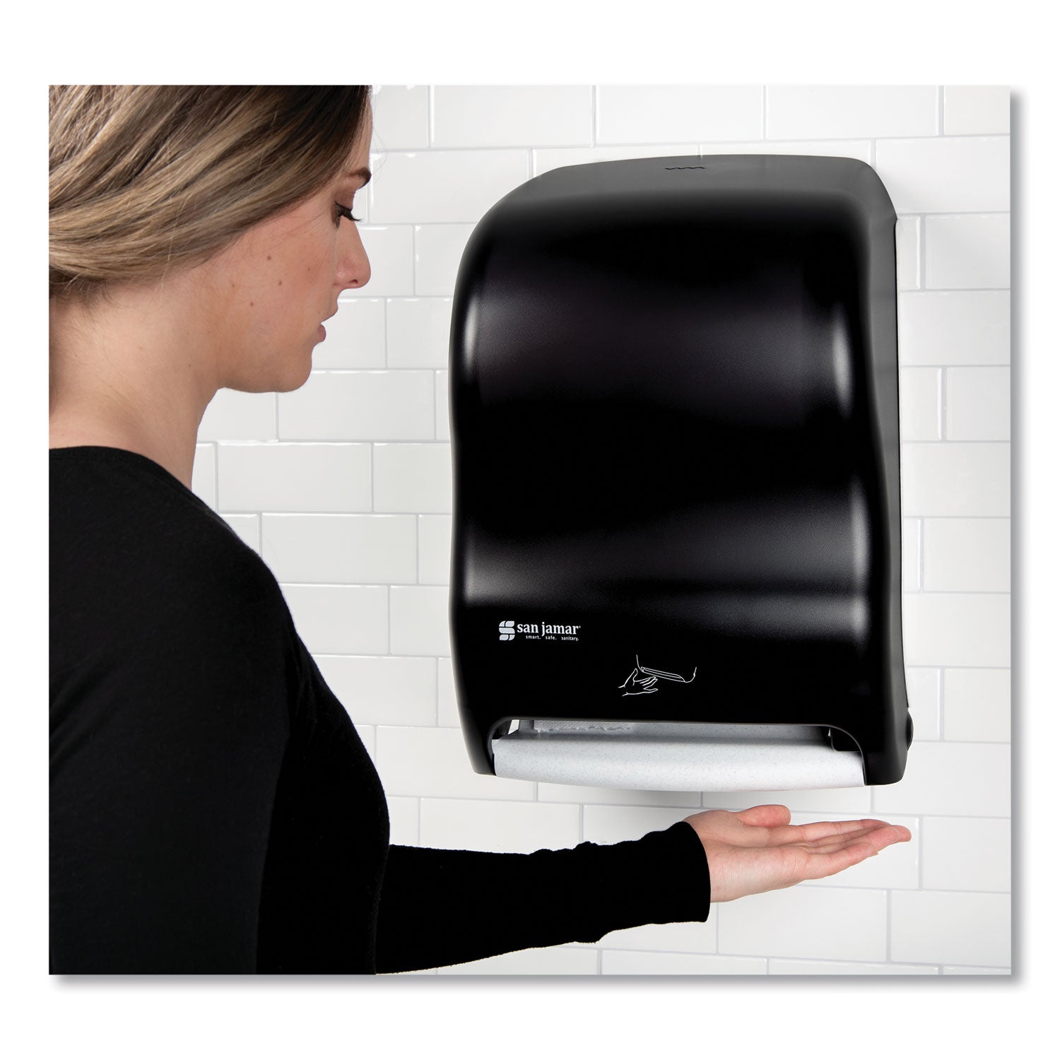 San Jamar Smart System with iQ Sensor Towel Dispenser, 11.75 x 9 x 15.5, Black Pearl (T1400TBK)