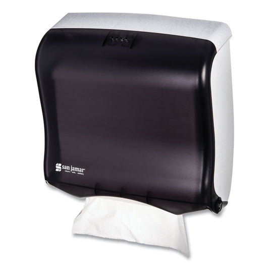 San Jamar Ultrafold Fusion C-Fold and Multifold Towel Dispenser, 11.5 x 5.5 x 11.5, Black (T1755TBK)