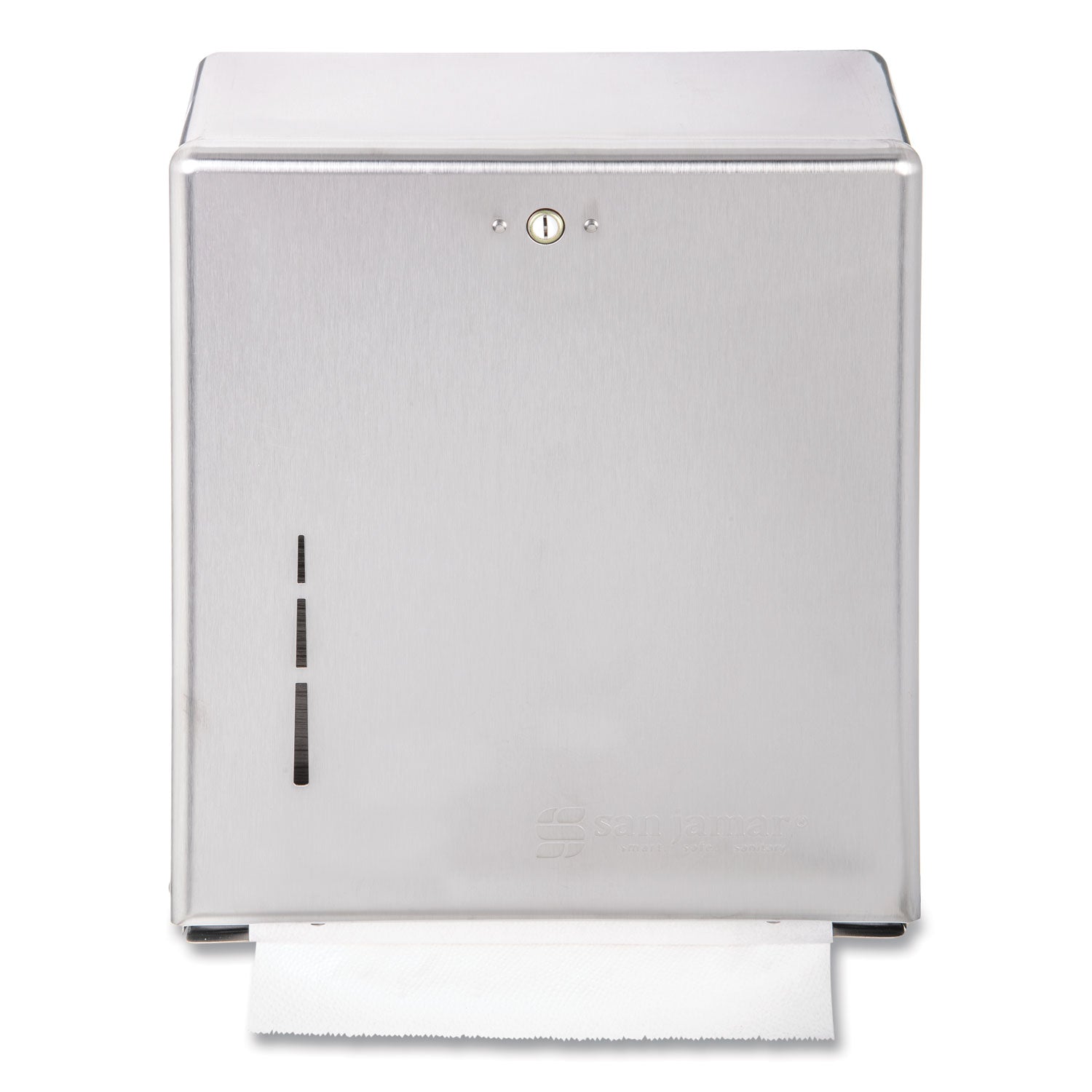 San Jamar C-Fold/Multifold Towel Dispenser, 11.38 x 4 x 14.75, Stainless Steel (T1900SS)