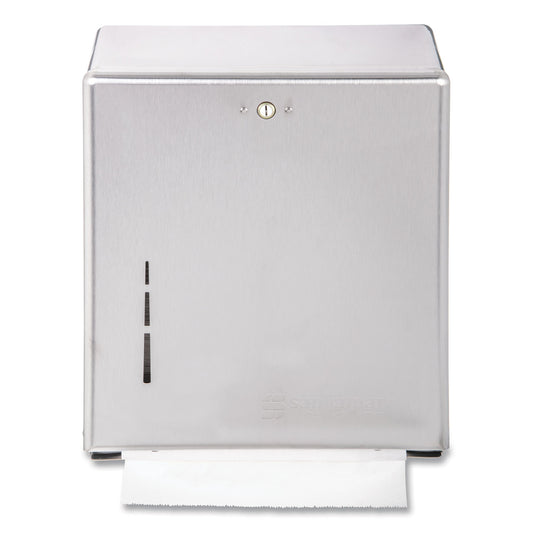 San Jamar C-Fold/Multifold Towel Dispenser, 11.38 x 4 x 14.75, Stainless Steel (T1900SS)