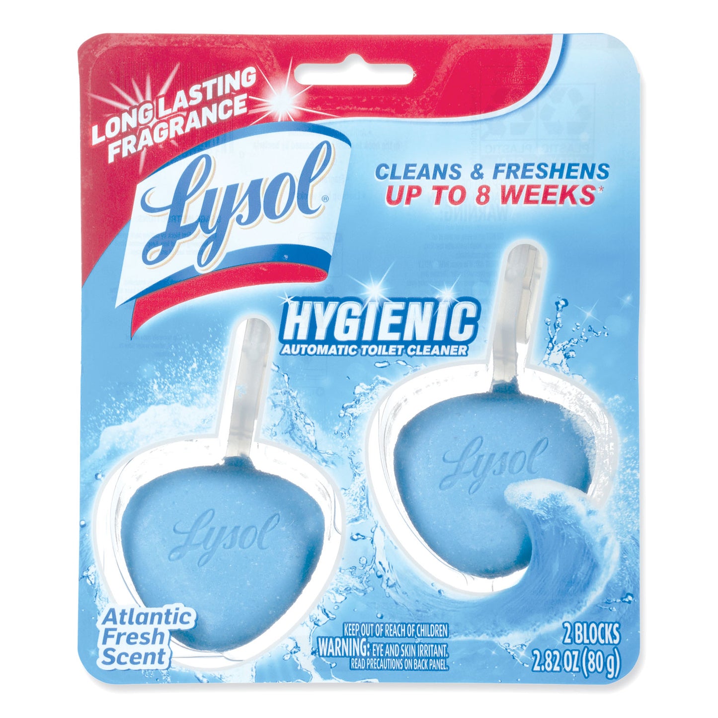 LYSOL Brand Hygienic Automatic Toilet Bowl Cleaner, Atlantic Fresh, 2/Pack (83721)