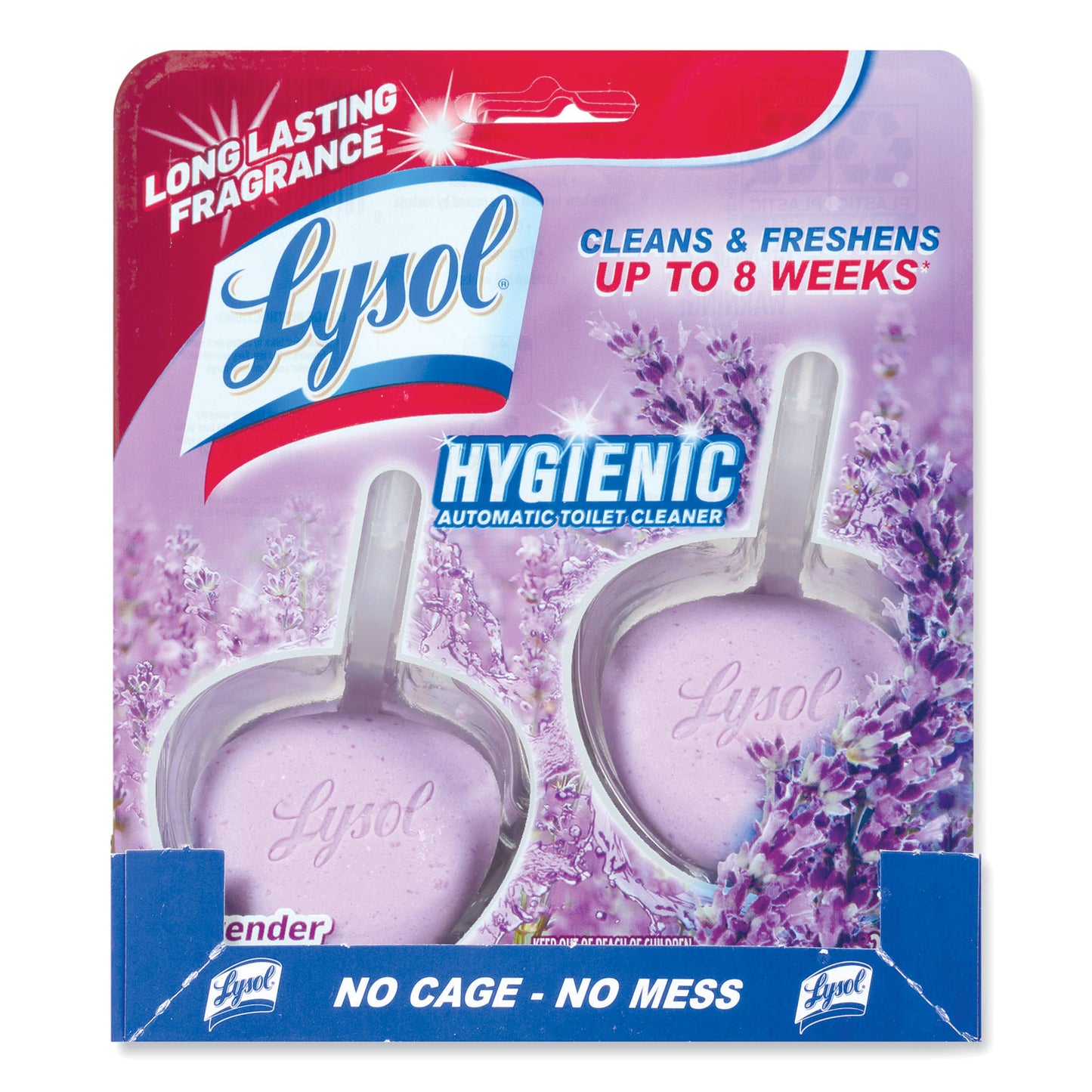 LYSOL Brand Hygienic Automatic Toilet Bowl Cleaner, Cotton Lilac, 2/Pack (83722)