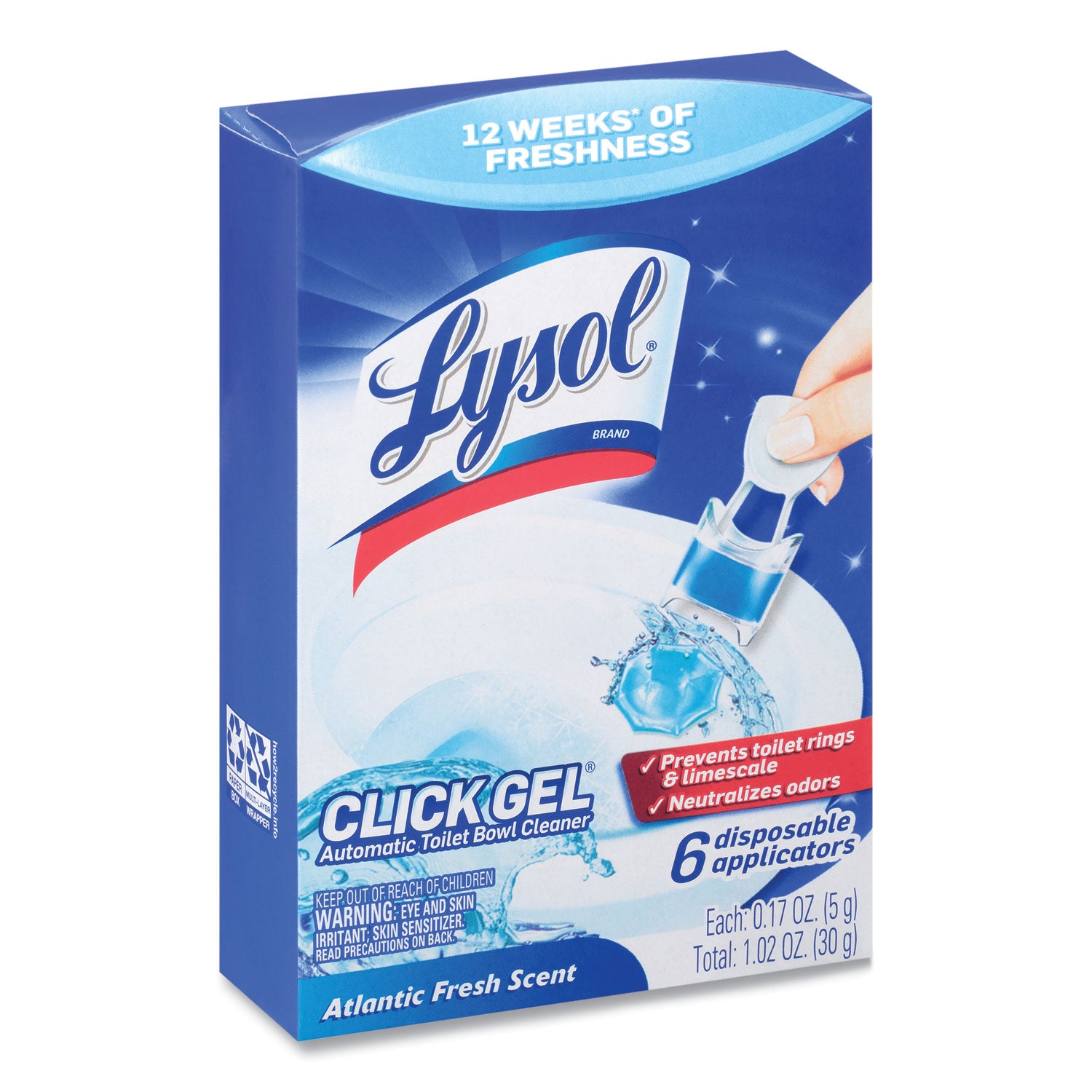 LYSOL Brand Click Gel Automatic Toilet Bowl Cleaner, Ocean Fresh, 6/Box, 4 Boxes/Carton (89059CT)