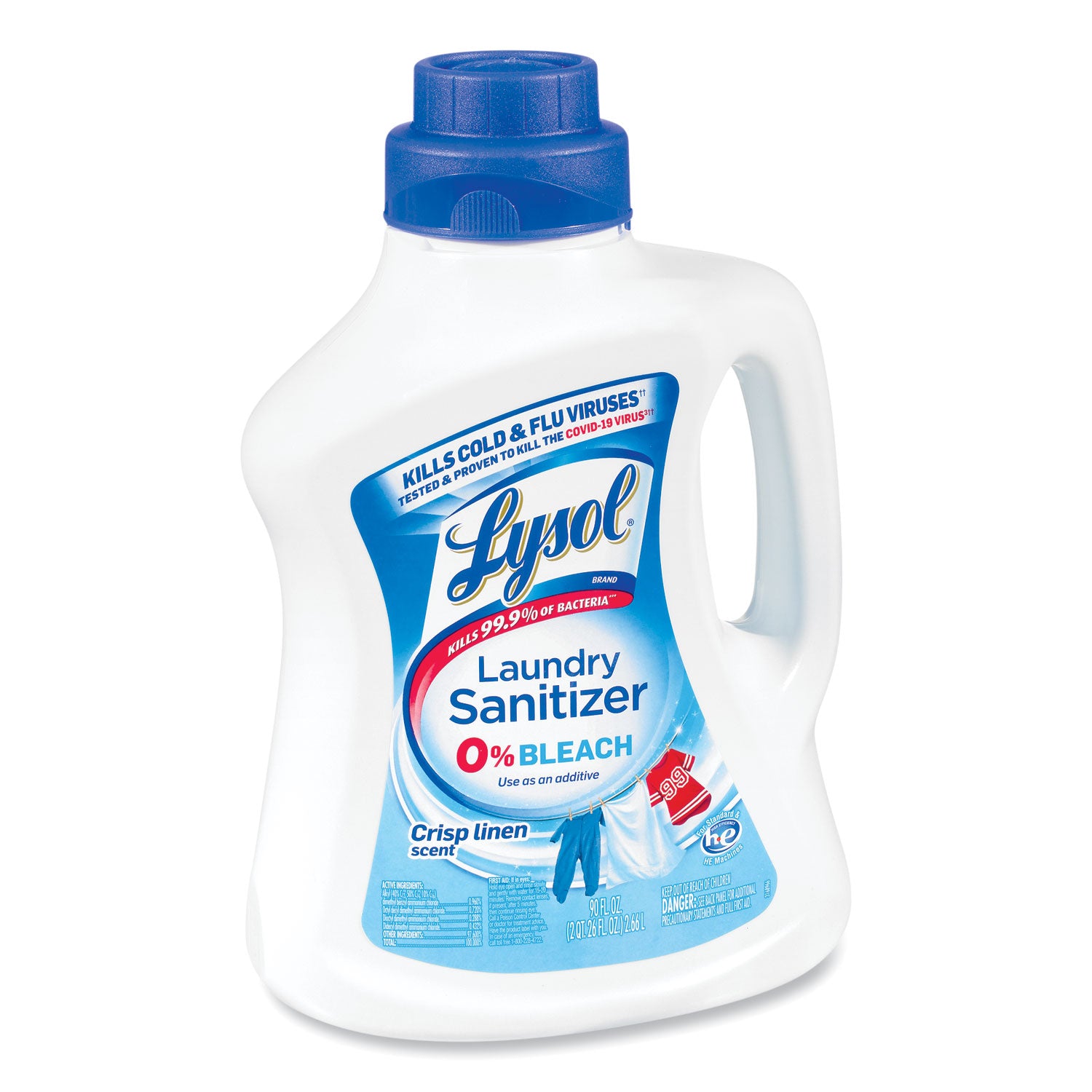 LYSOL Brand Laundry Sanitizer, Liquid, Crisp Linen, 90 oz (95872EA)