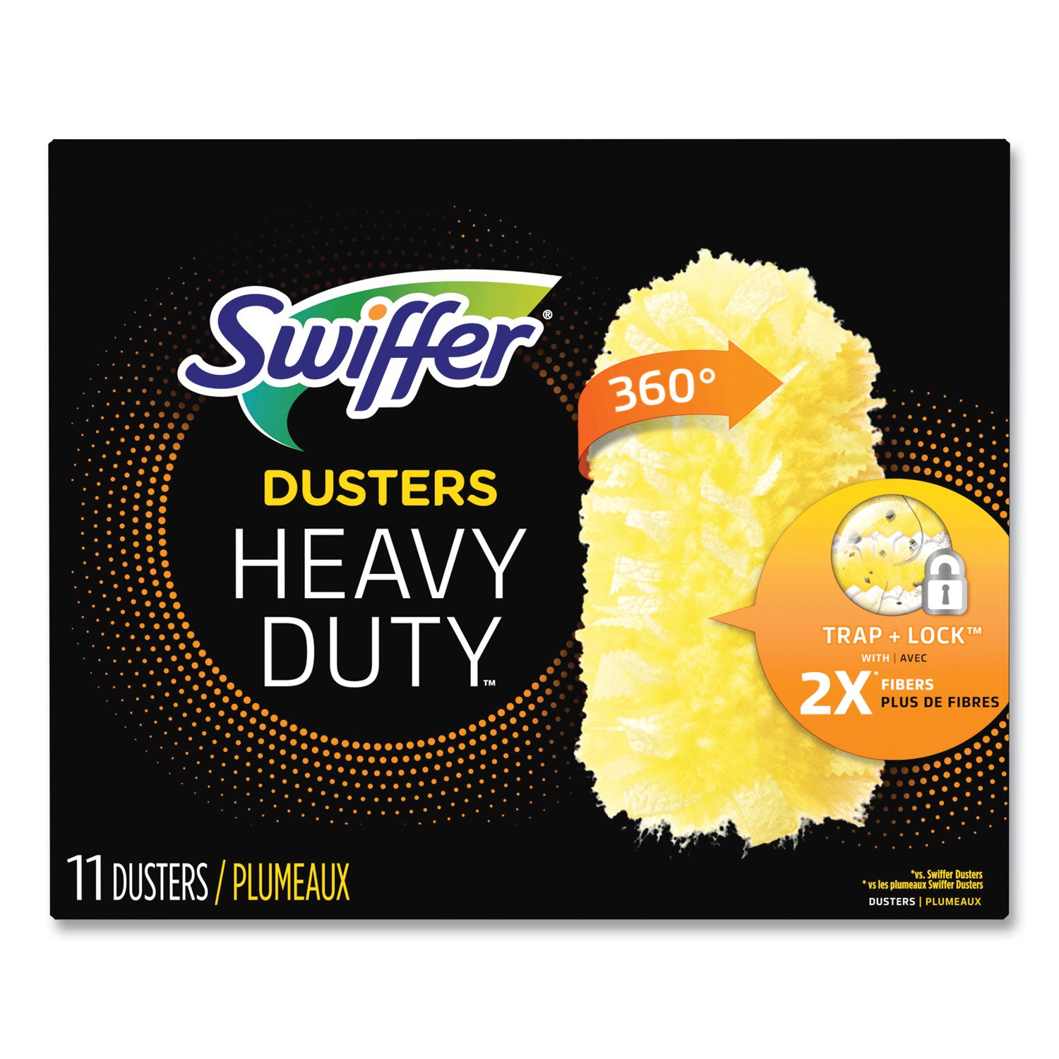 Swiffer Heavy Duty Dusters Refill, Dust Lock Fiber, 2" x 6", Yellow, 33/Carton (99035)