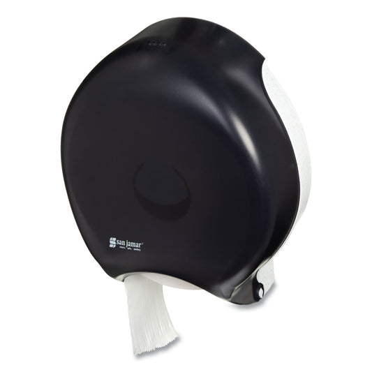 San Jamar Single 12" JBT Bath Tissue Dispenser, Classic, 1 Roll, 12.9 x 5.63 x 14.88, Transparent Black Pearl (R6000TBK)