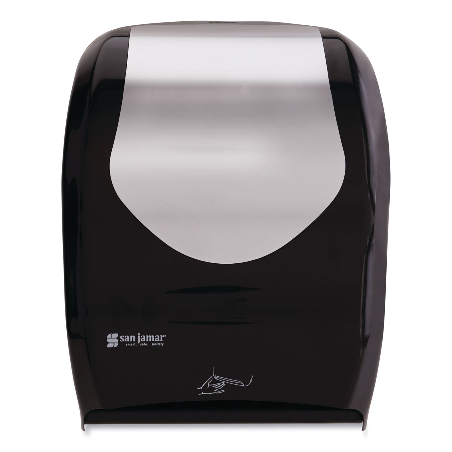 San Jamar Smart System with iQ Sensor Towel Dispenser, 16.5 x 9.75 x 12, Black/Silver (T1470BKSS)