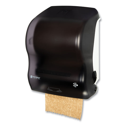 San Jamar Simplicity Mechanical Roll Towel Dispenser, 15.25 x 13 x 10.25, Black (T7400TBK)