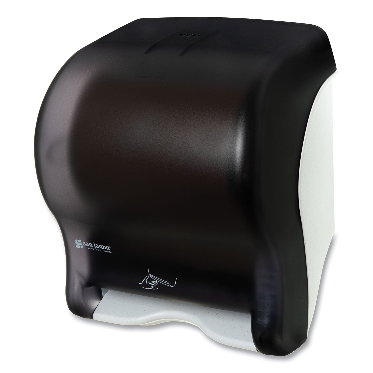 San Jamar Smart Essence Electronic Roll Towel Dispenser, 11.88 x 9.1 x 14.4, Black (T8400TBK)