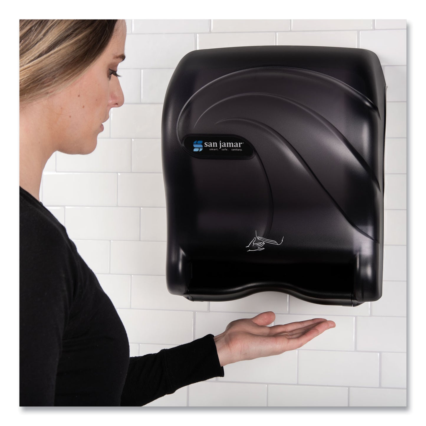 San Jamar Oceans Smart Essence Electronic Towel Dispenser, 11.88 x 9.1 x 14.4, Black (T8490TBK)