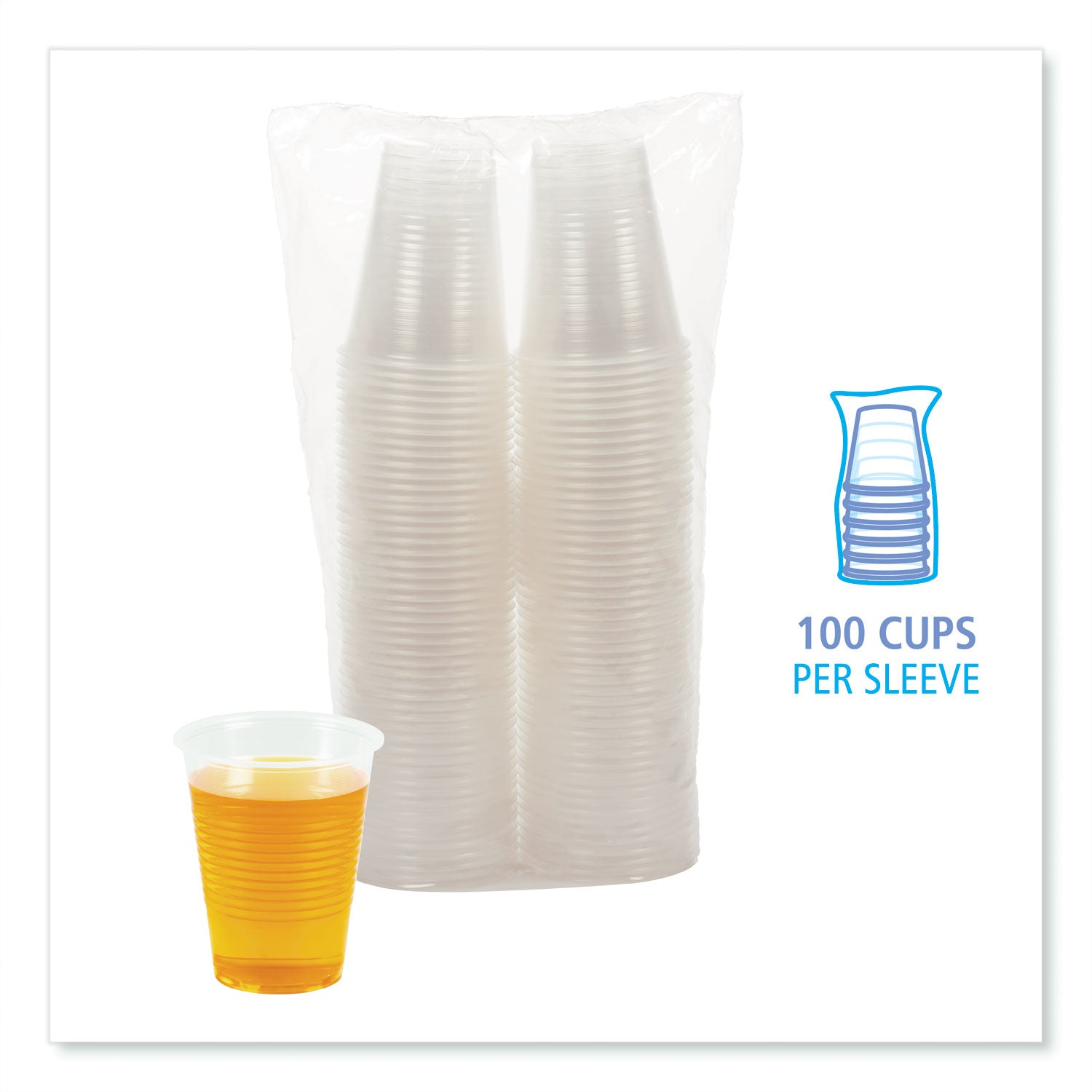 Boardwalk Translucent Plastic Cold Cups, 10 oz, Polypropylene, 100/Pack (TRANSCUP10PK)