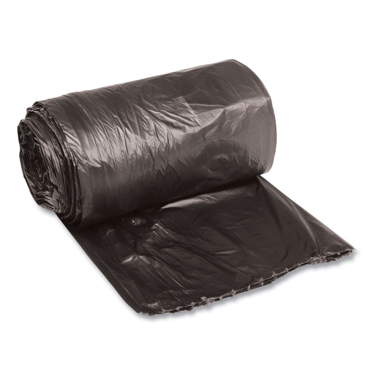 Boardwalk Low-Density Waste Can Liners, 16 gal, 0.35 mil, 24" x 32", Black, Perforated Roll, 50 Bags/Roll, 10 Rolls/Carton (2432L)