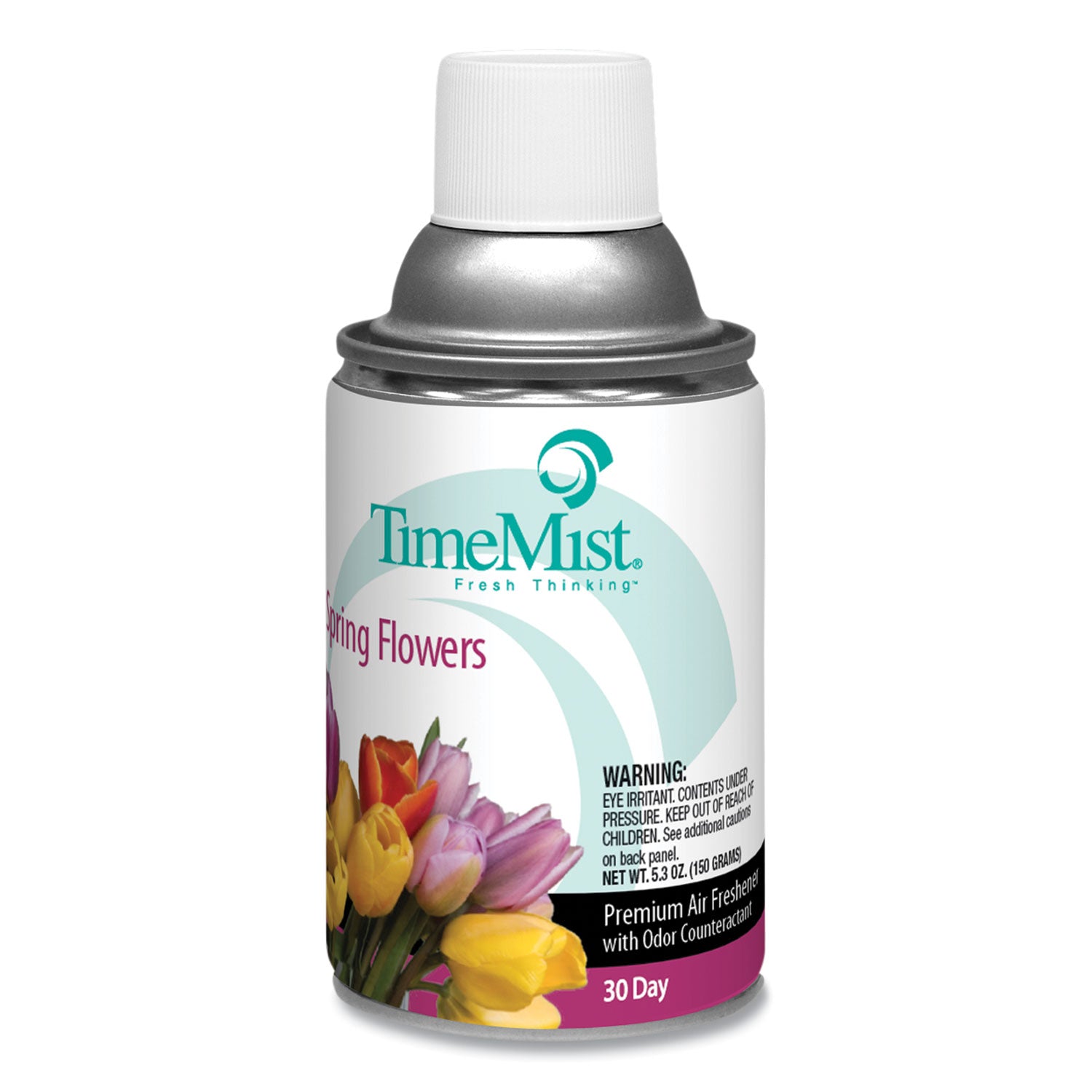 TimeMist Premium Metered Air Freshener Refill, Spring Flowers, 5.3 oz Aerosol Spray, 12/Carton (1042712)