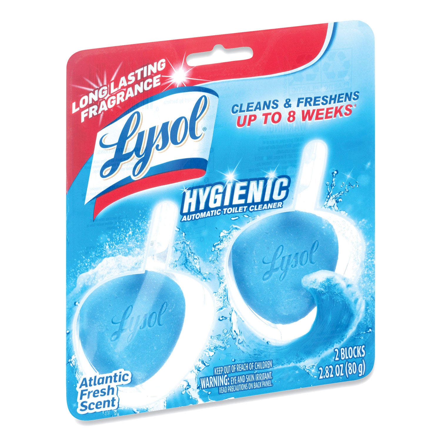 LYSOL Brand Hygienic Automatic Toilet Bowl Cleaner, Atlantic Fresh, 2/Pack (83721)