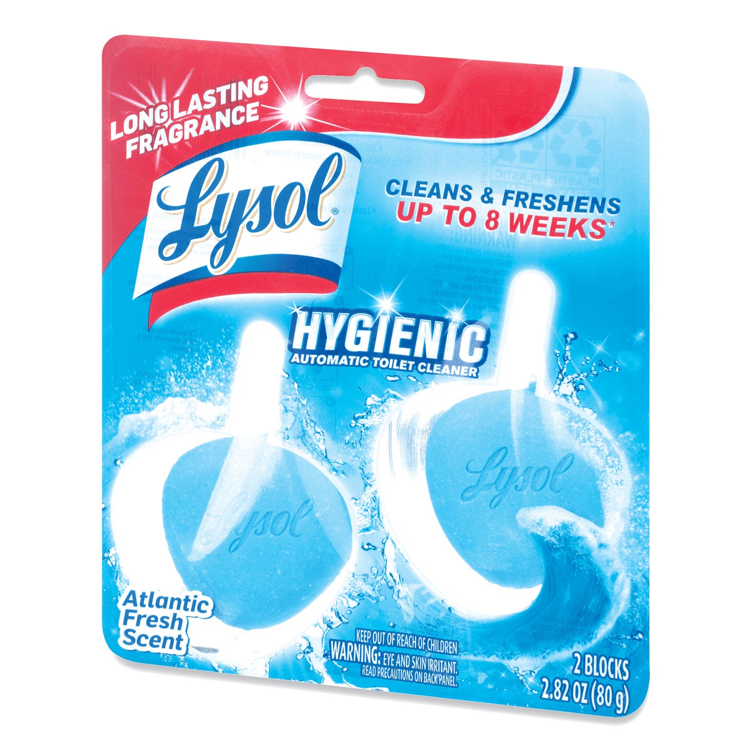 LYSOL Brand Hygienic Automatic Toilet Bowl Cleaner, Atlantic Fresh, 2/Pack (83721)