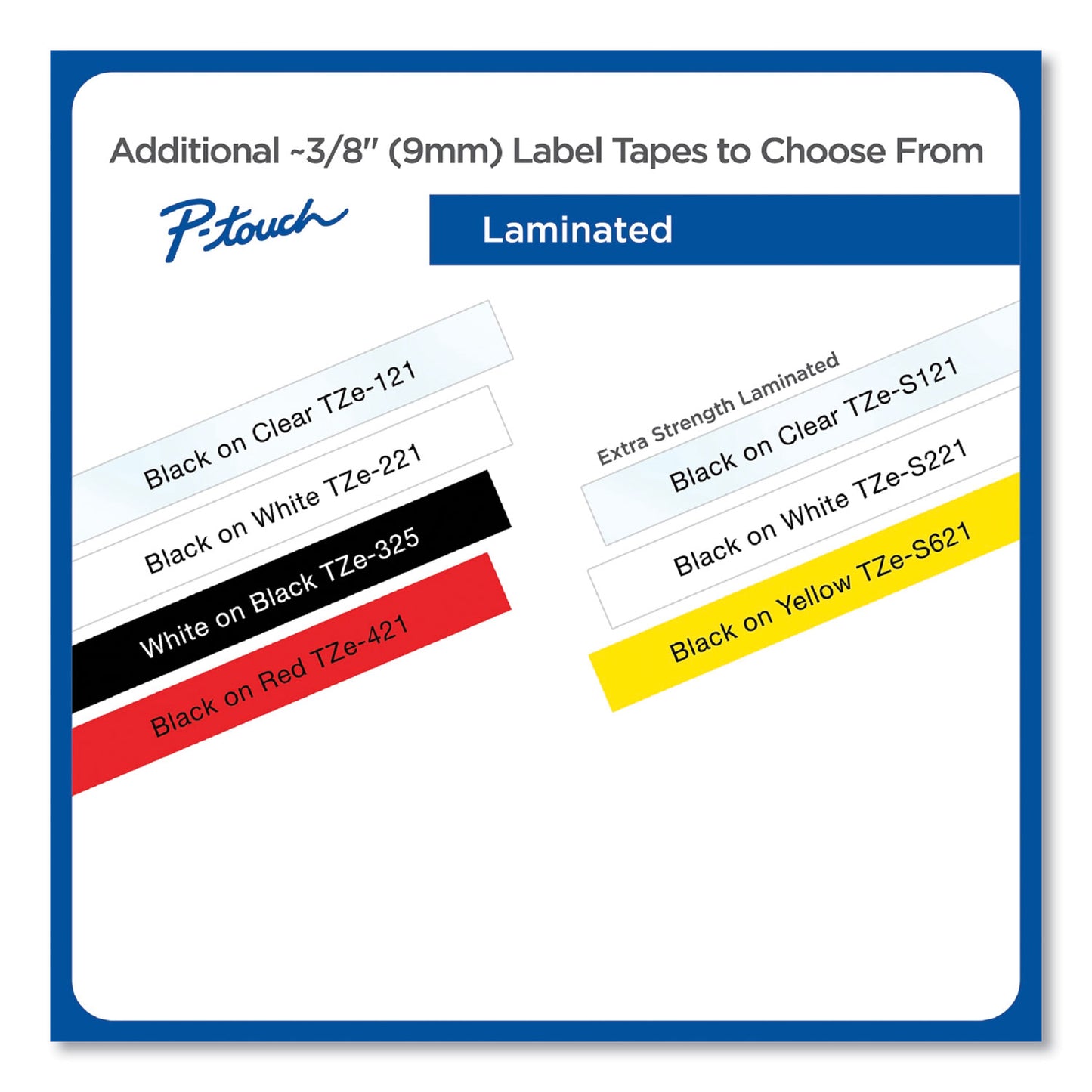 Brother TZe Standard Adhesive Laminated Labeling Tape, 0.35" x 26.2 ft, Black on Clear (TZE121)