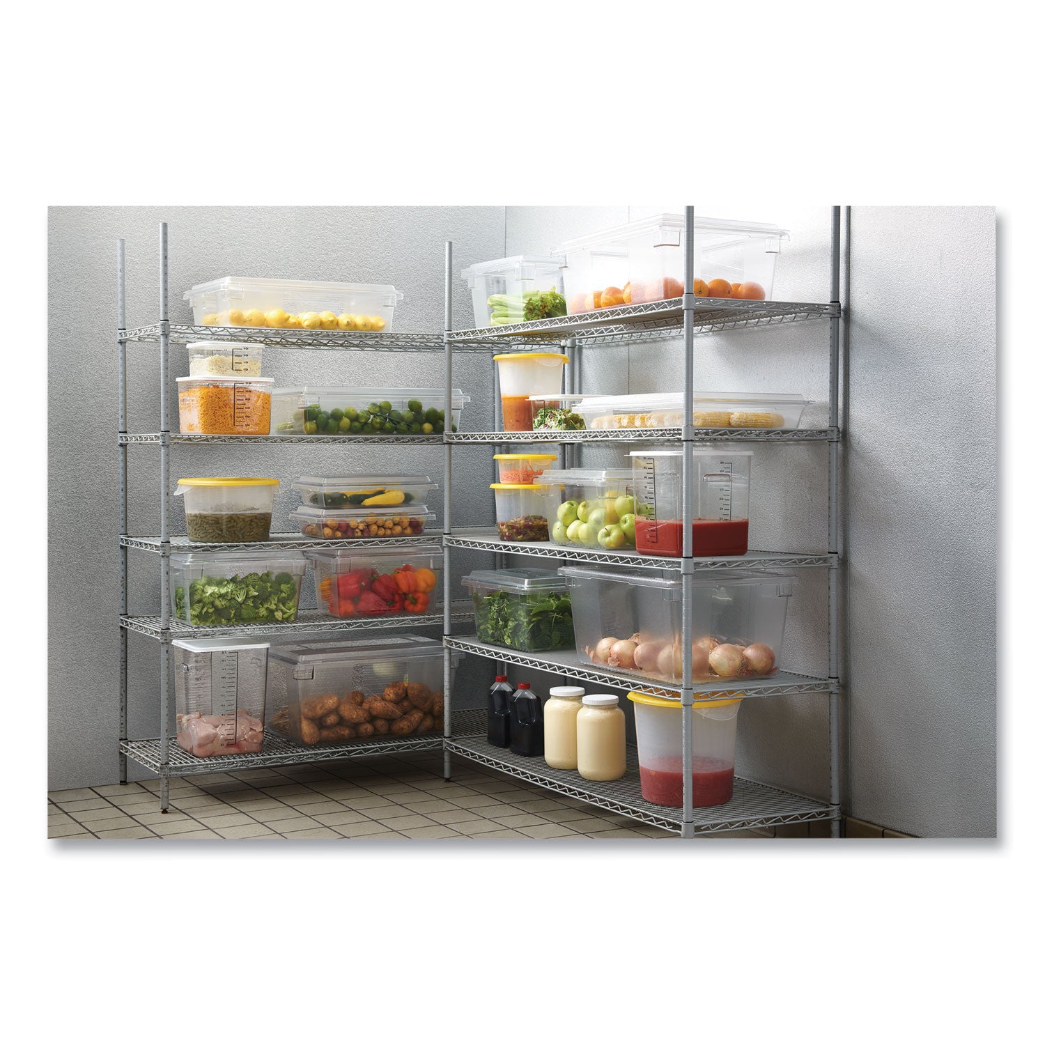 Rubbermaid Commercial Food/Tote Boxes, 3.5 gal, 18 x 12 x 6, Clear, Plastic (3309CLE)