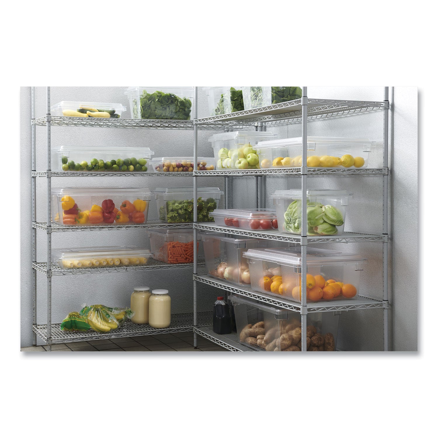 Rubbermaid Commercial Food/Tote Boxes, 3.5 gal, 18 x 12 x 6, Clear, Plastic (3309CLE)