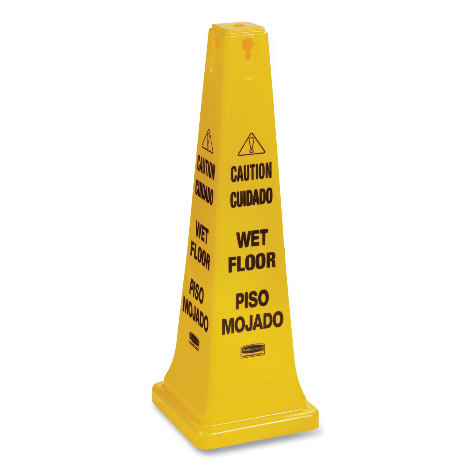 Rubbermaid Commercial Multilingual Wet Floor Safety Cone, 12.25 x 12.25 x 36 (627677)