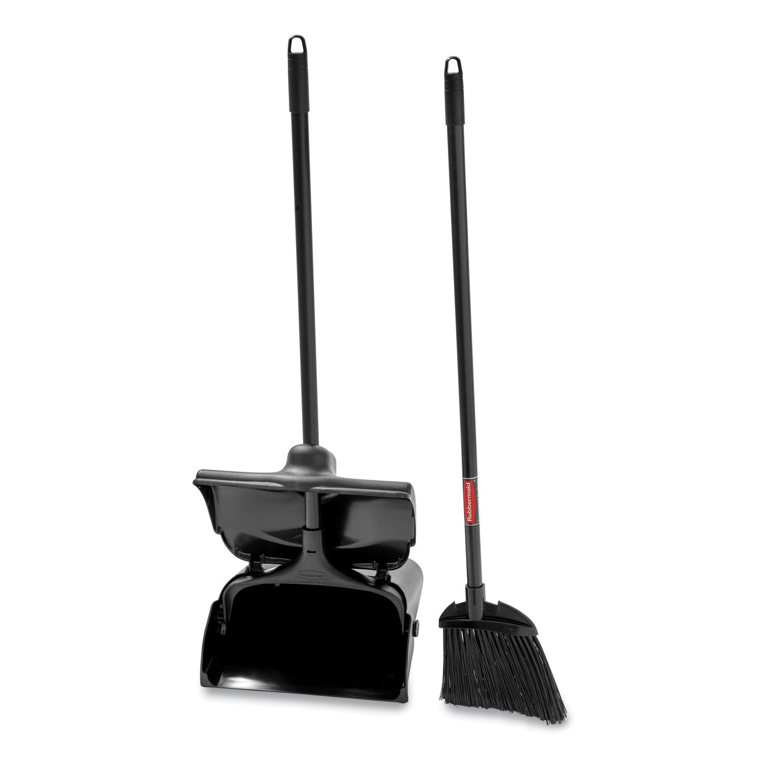 Rubbermaid Commercial Lobby Pro Upright Dustpan, with Cover, 12.5w x 37h, Plastic Pan/Metal Handle, Black (253200BLA)