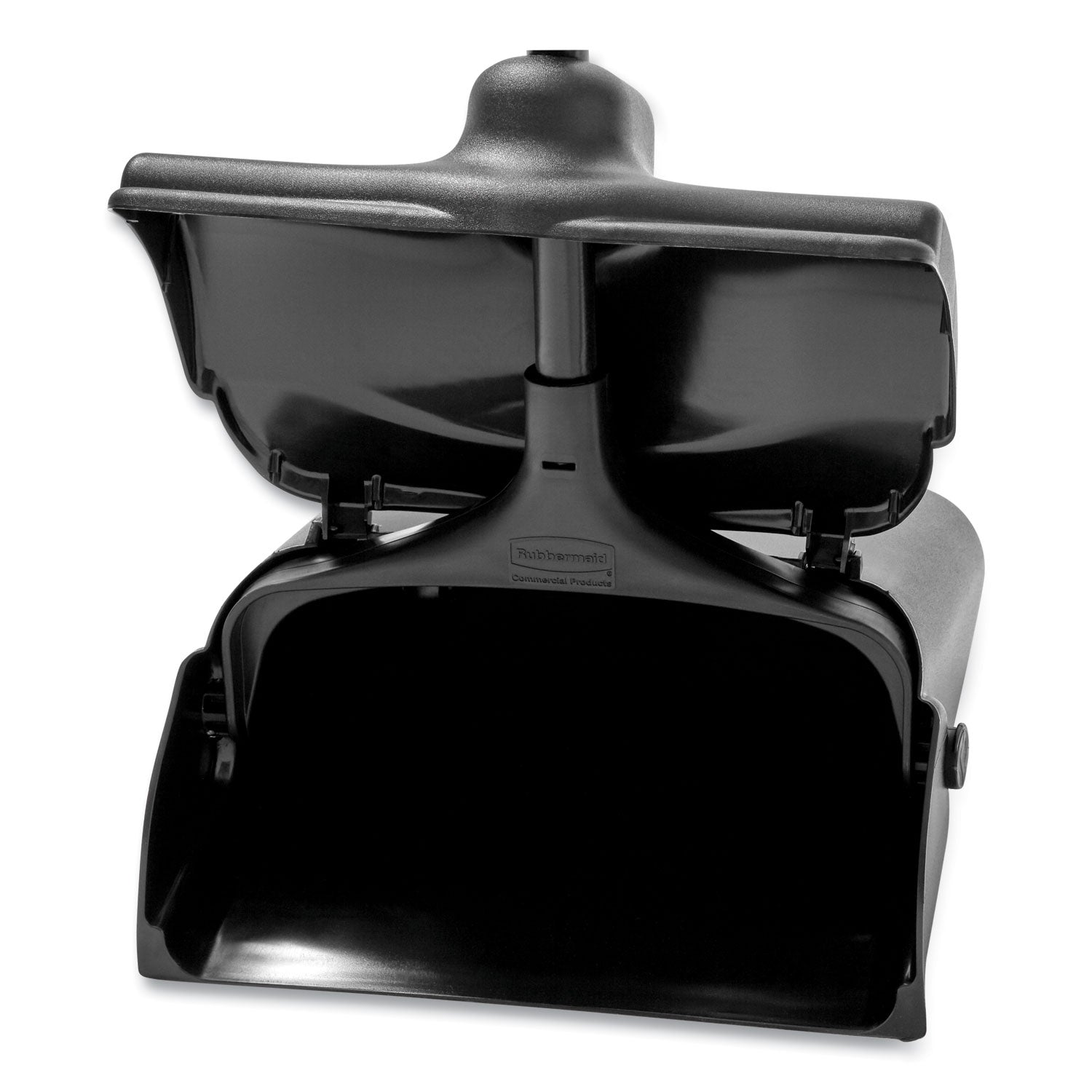 Rubbermaid Commercial Lobby Pro Upright Dustpan, with Cover, 12.5w x 37h, Plastic Pan/Metal Handle, Black (253200BLA)